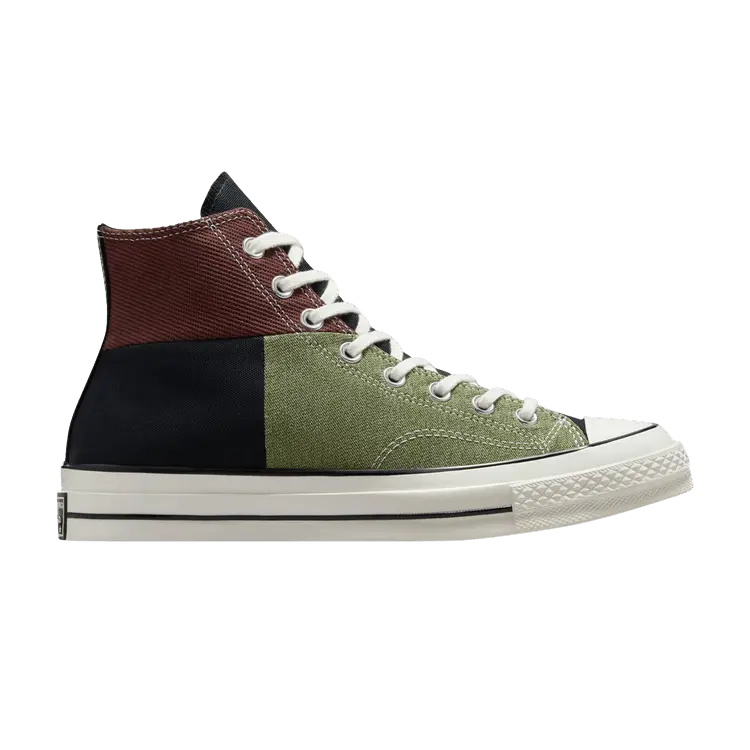 

Кроссовки Converse Chuck 70 High 'Crafted Patchwork - Trolled Green Earth Brown', зеленый