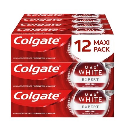 

Colgate Max White Expert White Original 75 мл — самые белые зубы за 5 дней. Бережное отбеливание. Передовая технология отбеливания.