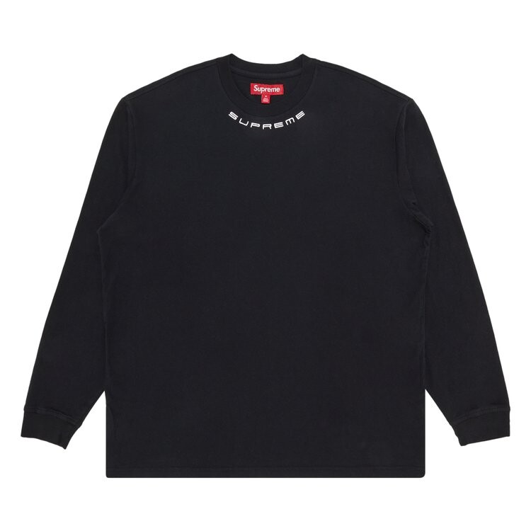 

Топ Supreme Collar Logo Long-Sleeve 'Black', черный