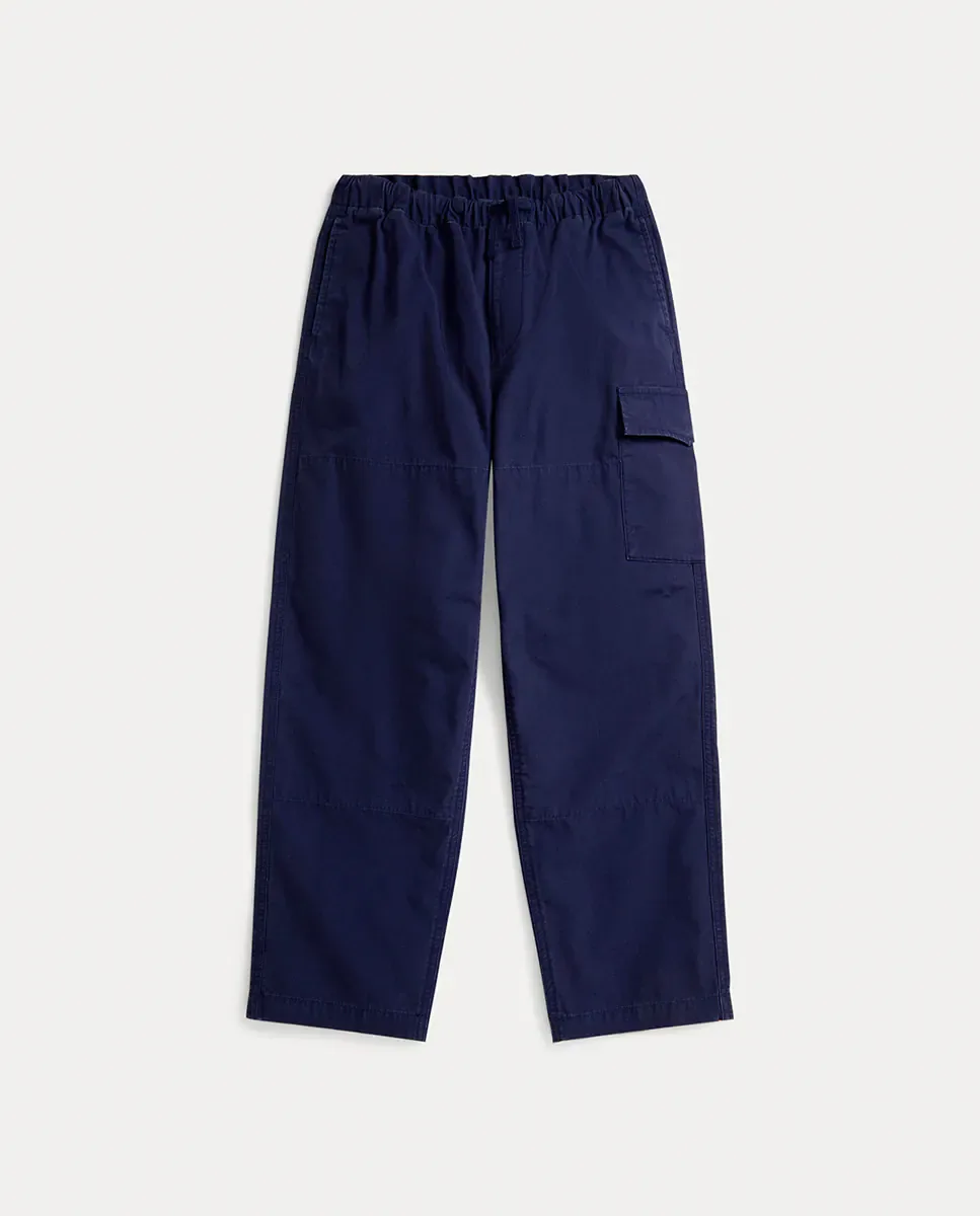 Детские хлопковые брюки карго с логотипом Polo Ralph Lauren, темно-синий