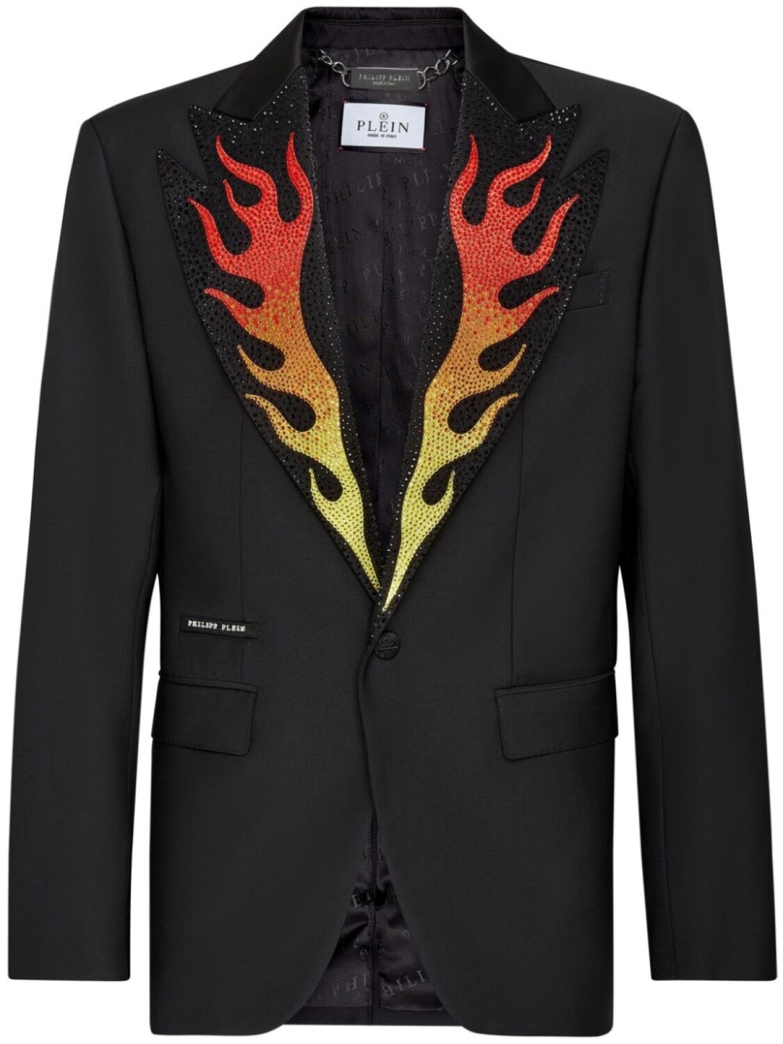 

Philipp Plein однобортный пиджак Flame, черный