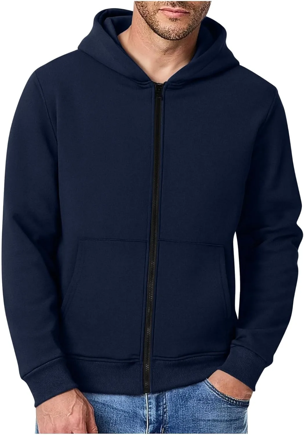 Толстовка-рюкзак для мужчин Zip Up Fleece с длинным рукавом — фото 2