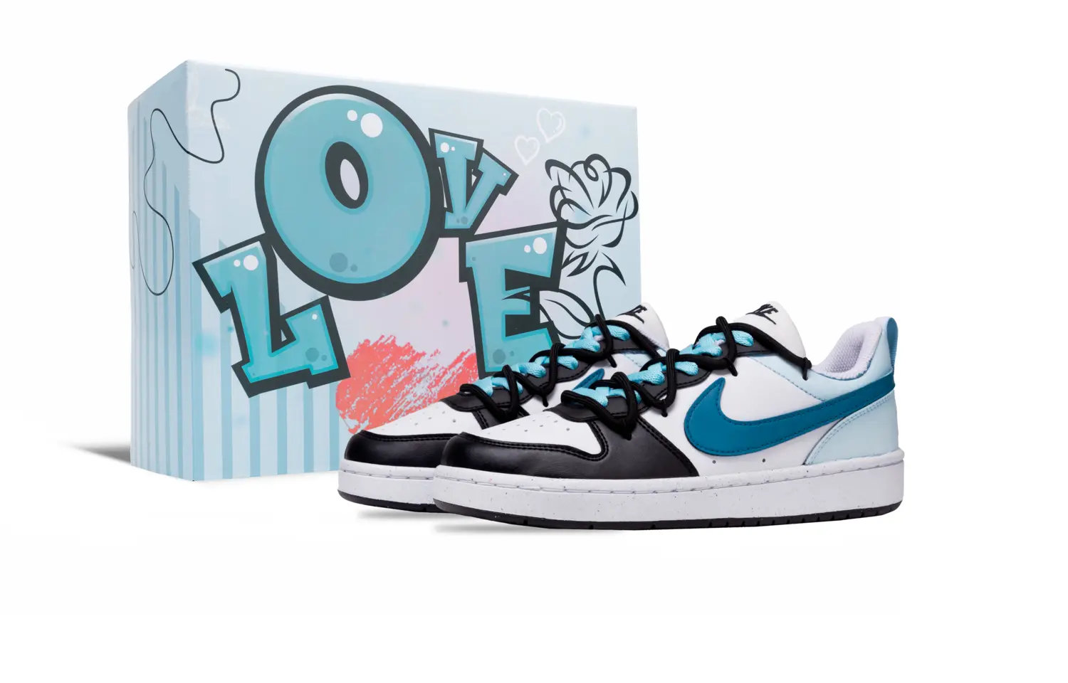 

Низкие детские кроссовки для скейтбординга Court Borough LOW RECRAFT для подростков Nike, синий