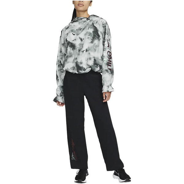 Куртка (WMNS) Nike Air Dri-FIT Colorblock Splash Ink Alphabet Running Sports Hooded Pullover Jacket Smoke Gray, мультиколор — фото 2