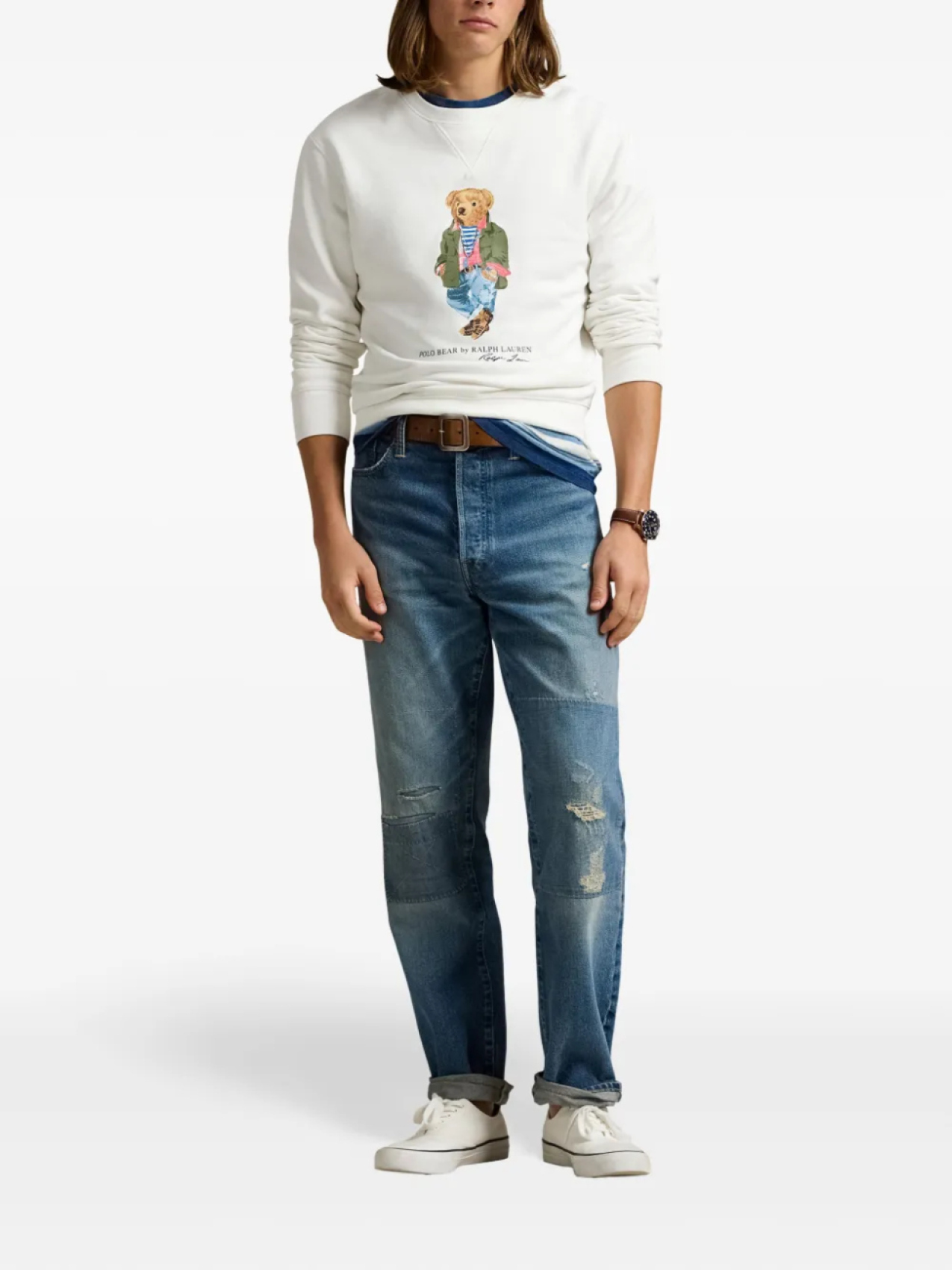 Polo Ralph Lauren толстовка с узором, белый — фото 2