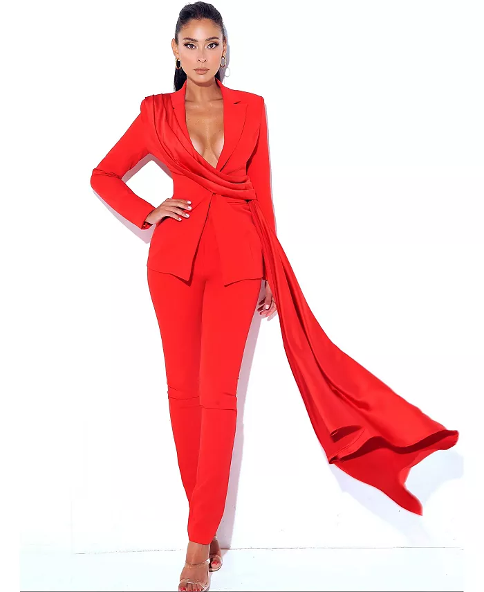 

Женский пиджак Vandra Red Draping Blazer Miss Circle, красный