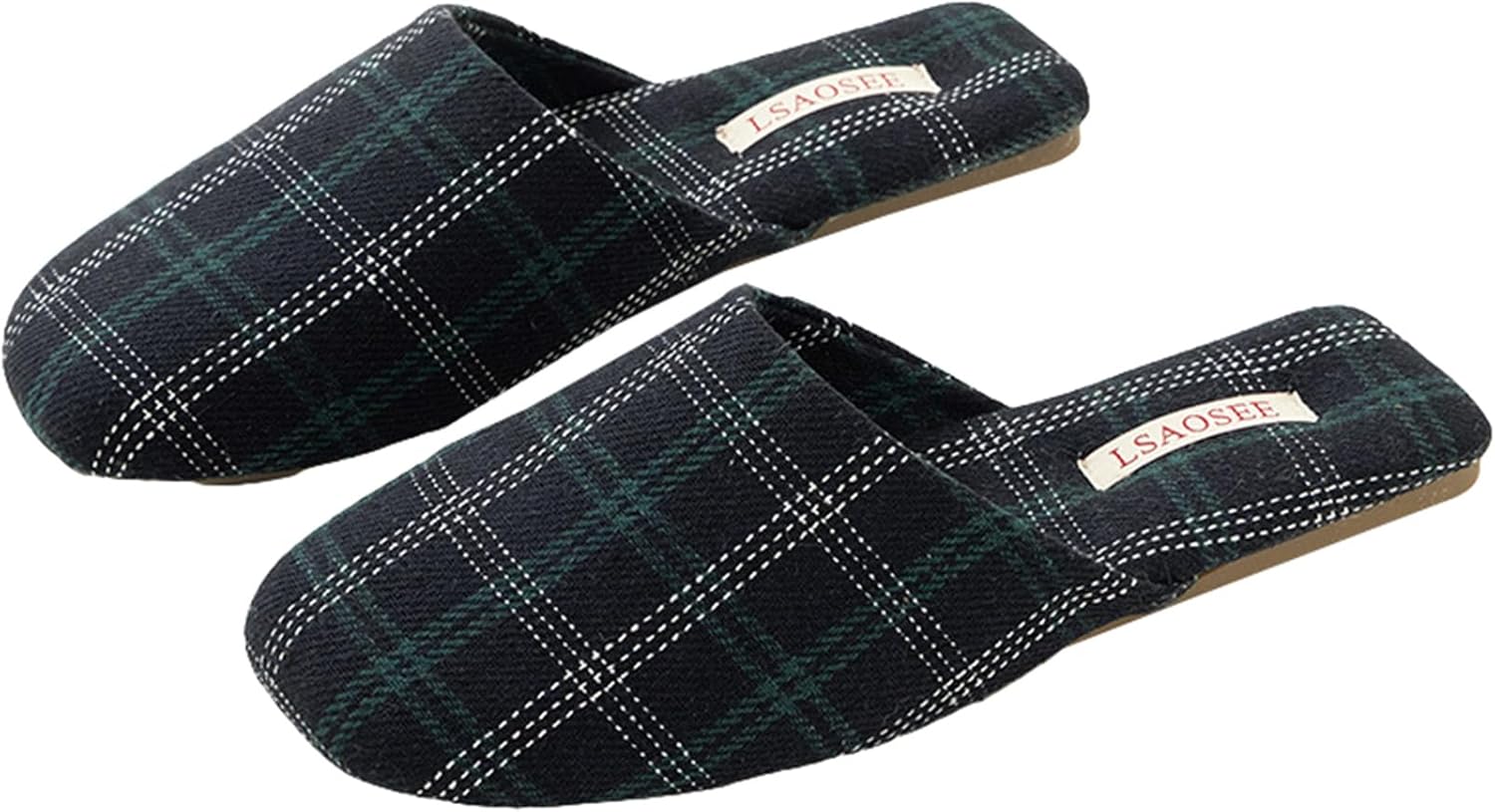 

Роскошные клетчатые сандалии Yafirgeer для женщин и мужчин, элегантные домашние тапочки с закрытым носком, для дома и улицы, темно-синий