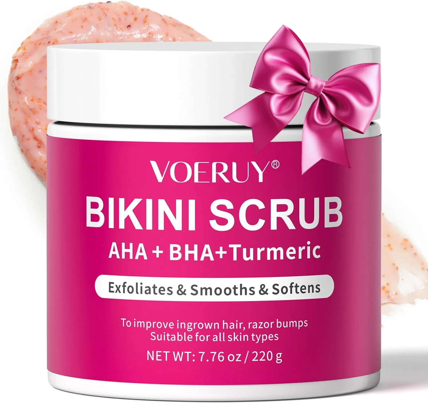 Скраб для тела с AHA и BHA, VOERUY, с куркумой, 7.76 oz