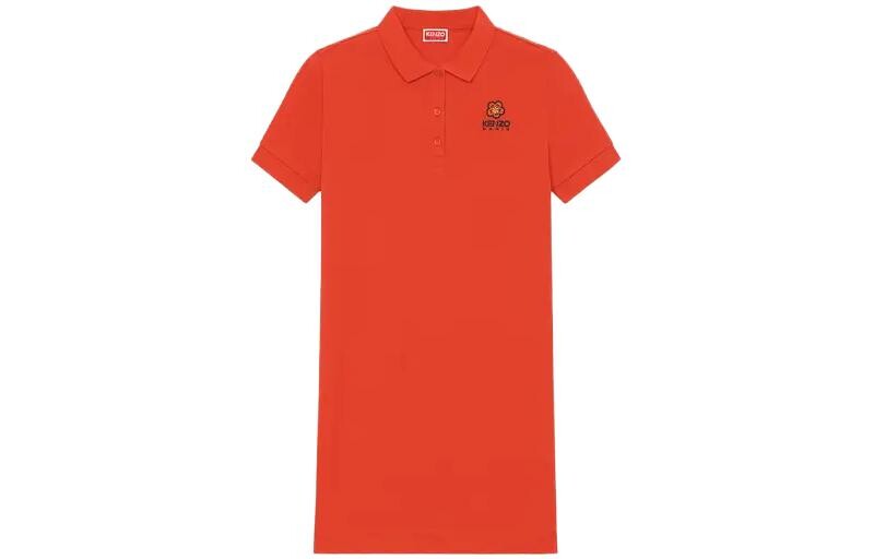 

Платье с короткими рукавами женское оранжевое Kenzo