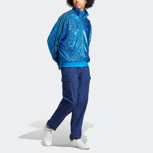 Куртка оригинальные блестки спортивная куртка Adidas, синий — фото 4