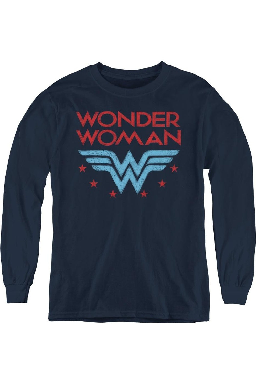 

DC Comics Wonder Woman Молодежная толстовка с длинным рукавом "Звезды Чудо-женщины" Gildan, темно-синий