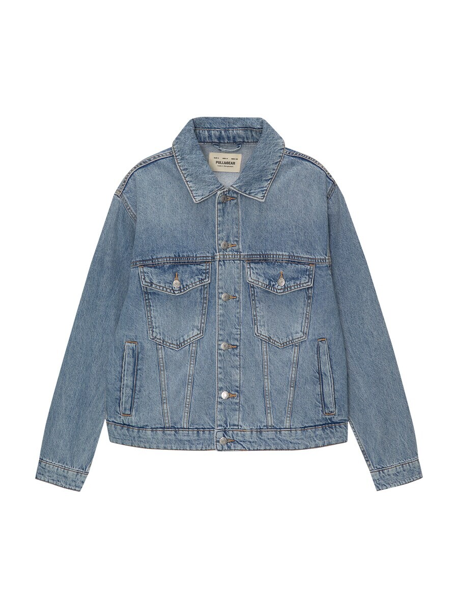 

Джинсовая куртка Pull&Bear Between-Season Jacket, синий деним