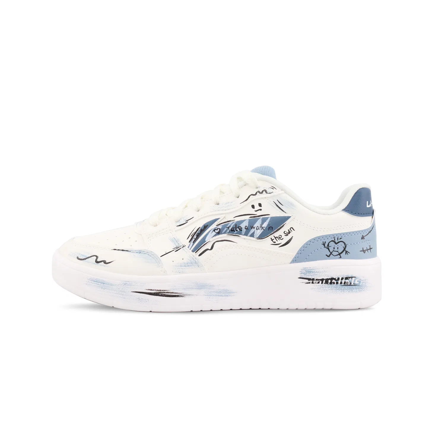 Кеды скейтбордические Li-Ning Sycee Denim Graffiti синие — фото 3