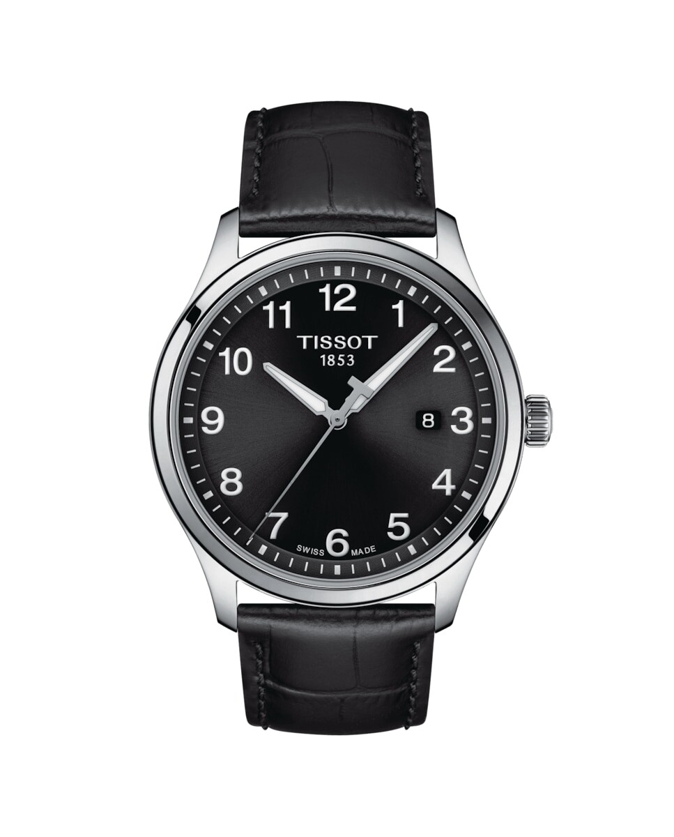 

Мужские часы из коллекции Gent XL из черной кожи Tissot, черный