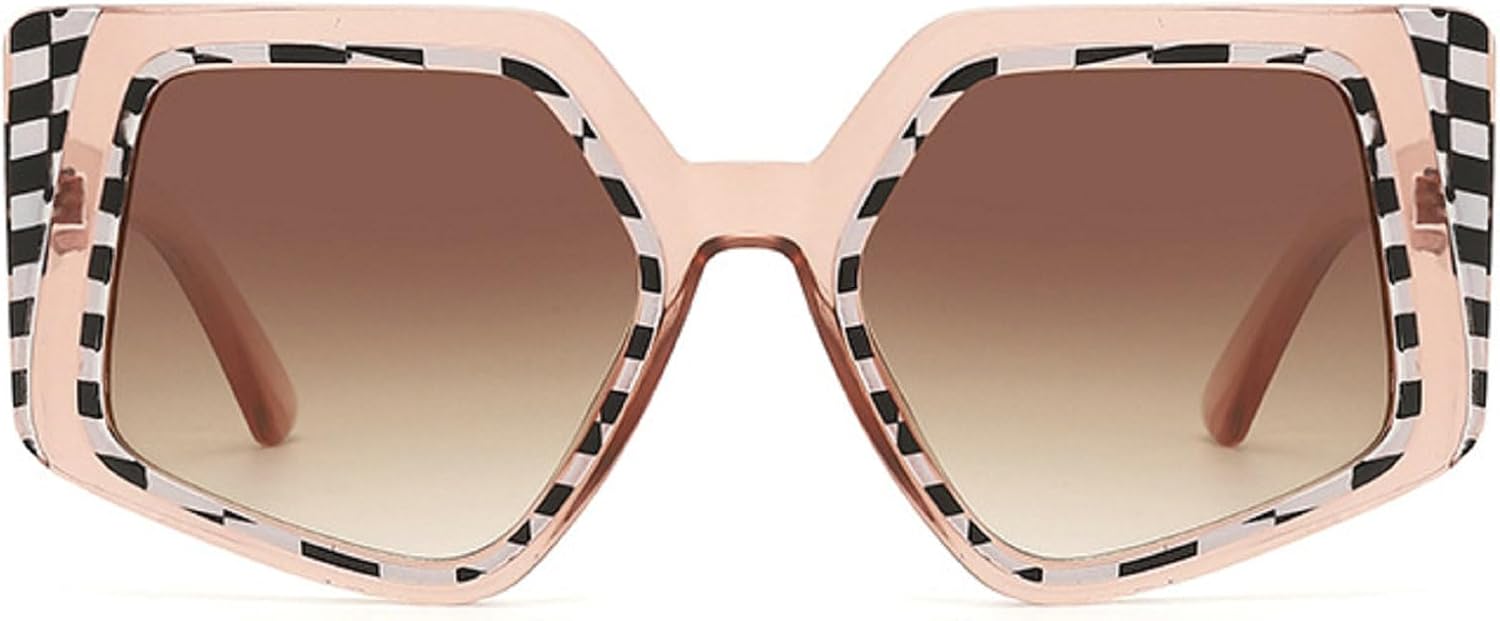 

Большие квадратные солнцезащитные очки в стиле панк для женщин, крупная оправа, 2024 год, роскошные многоугольные солнцезащитные очки для женщин, винтажные очки, защита от ультрафиолета UV400 N47 mincl, Brown