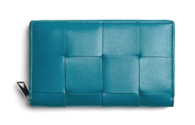 Кошелёк из кожи коровы мужской дикий утиный зелёный Bottega Veneta — фото 2