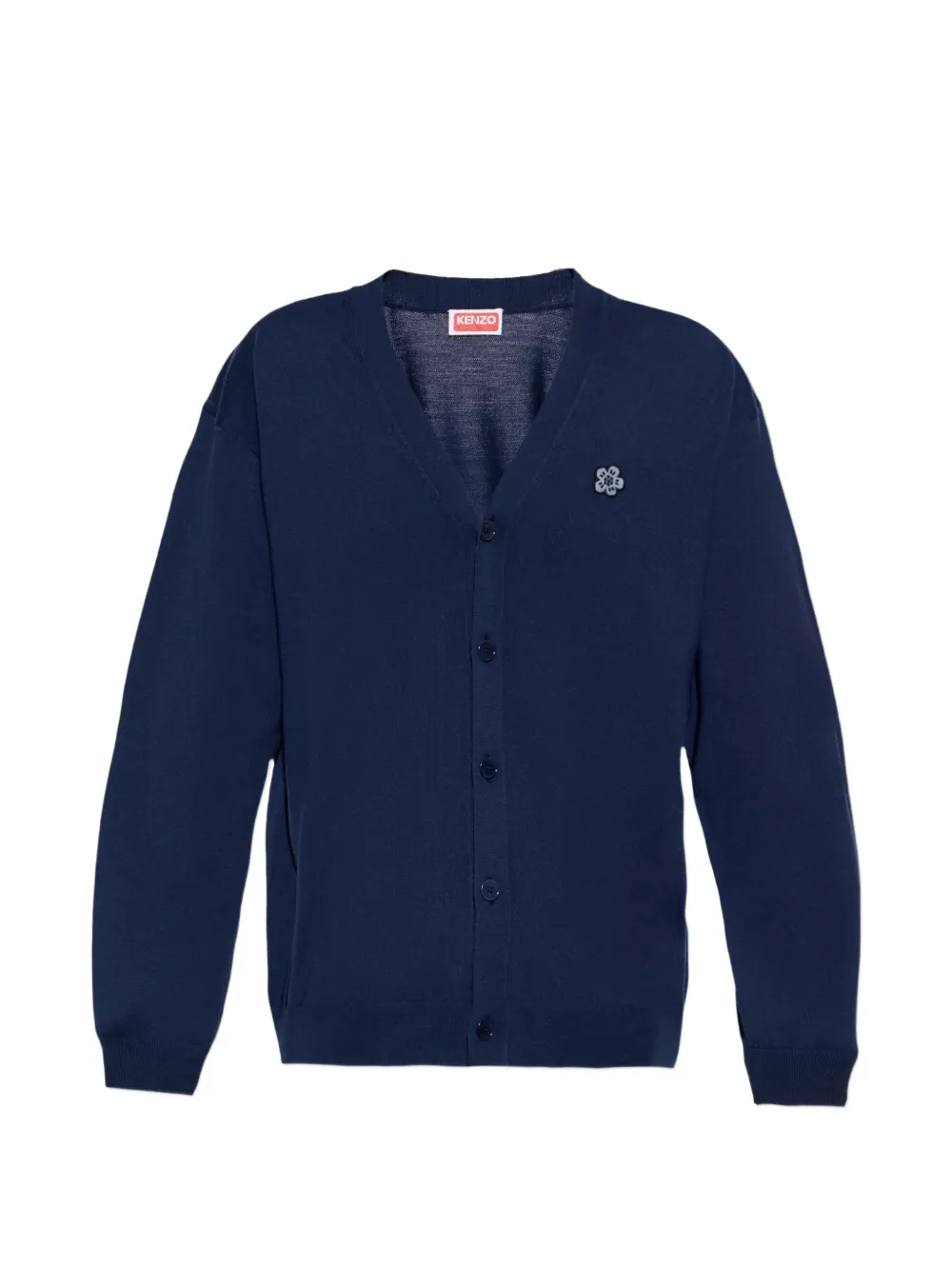 

Кардиган с аппликацией в виде цветка боке Kenzo, синий