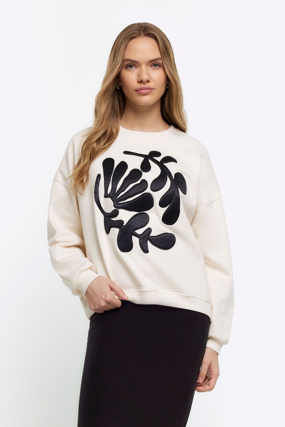 

Толстовка с цветочной графикой River Island, бежевый