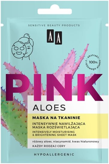 

Интенсивно увлажняющая осветляющая маска на ткани, 18 мл AA Aloe Pink