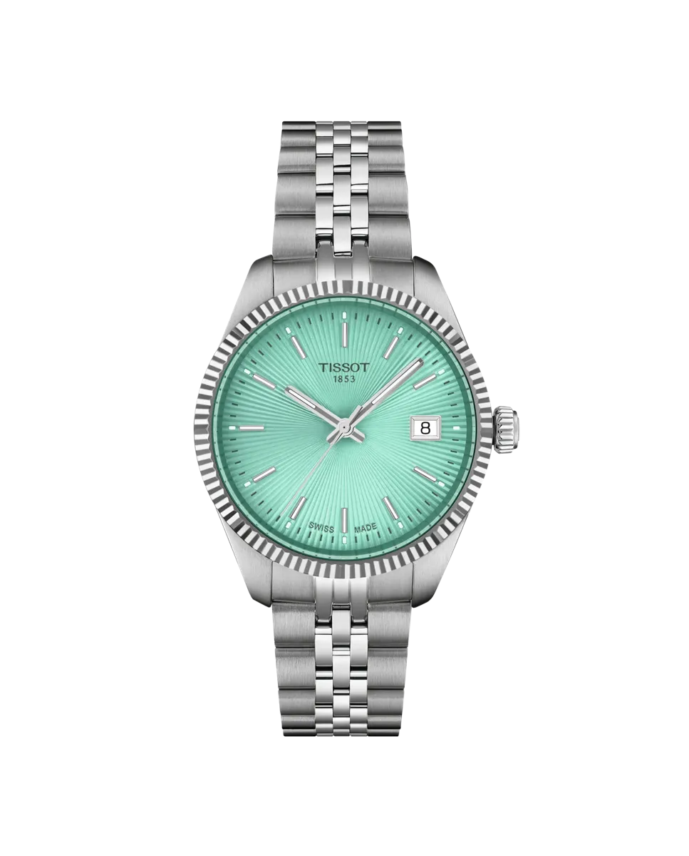 

Женские кварцевые часы Ballade из стали с зеленым циферблатом Tissot, серебряный
