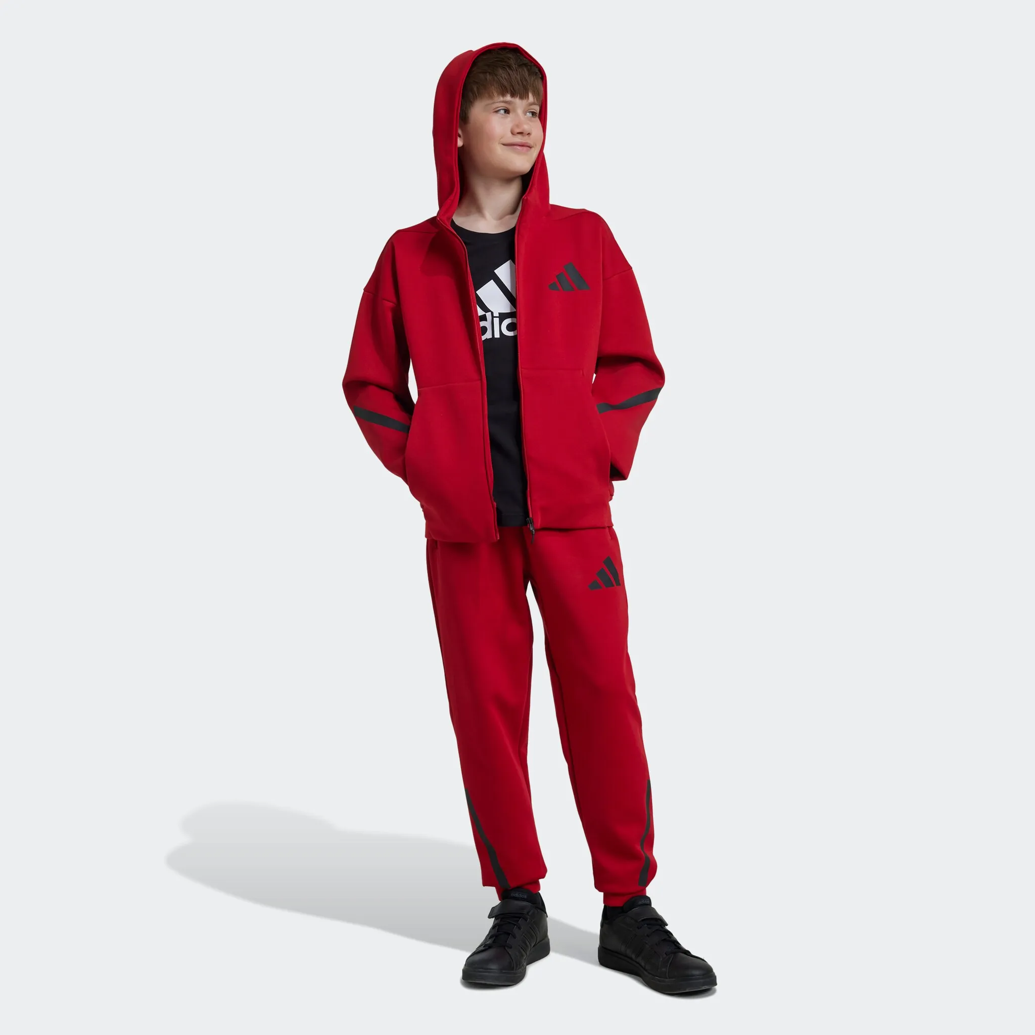 

Толстовка с капюшоном adidas Sportswear «J Z.N.E.FZ», цвет Team Power Red 2 / Black