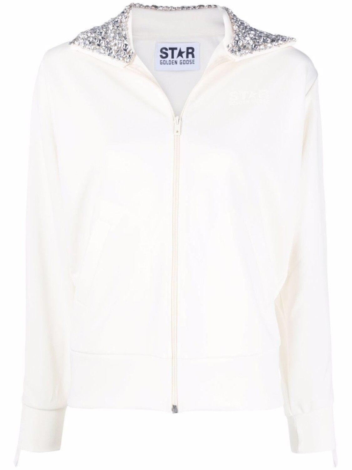 

Golden Goose толстовка на молнии с кристаллами, белый