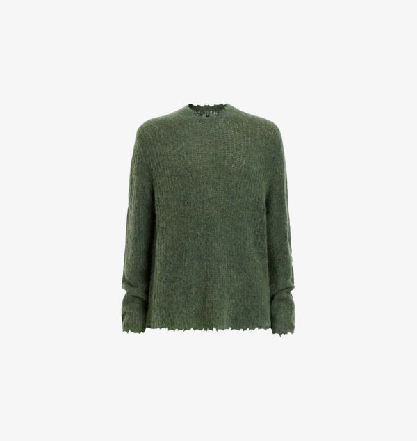 

Вязаный джемпер с круглым вырезом Bleaker Allsaints, зеленый