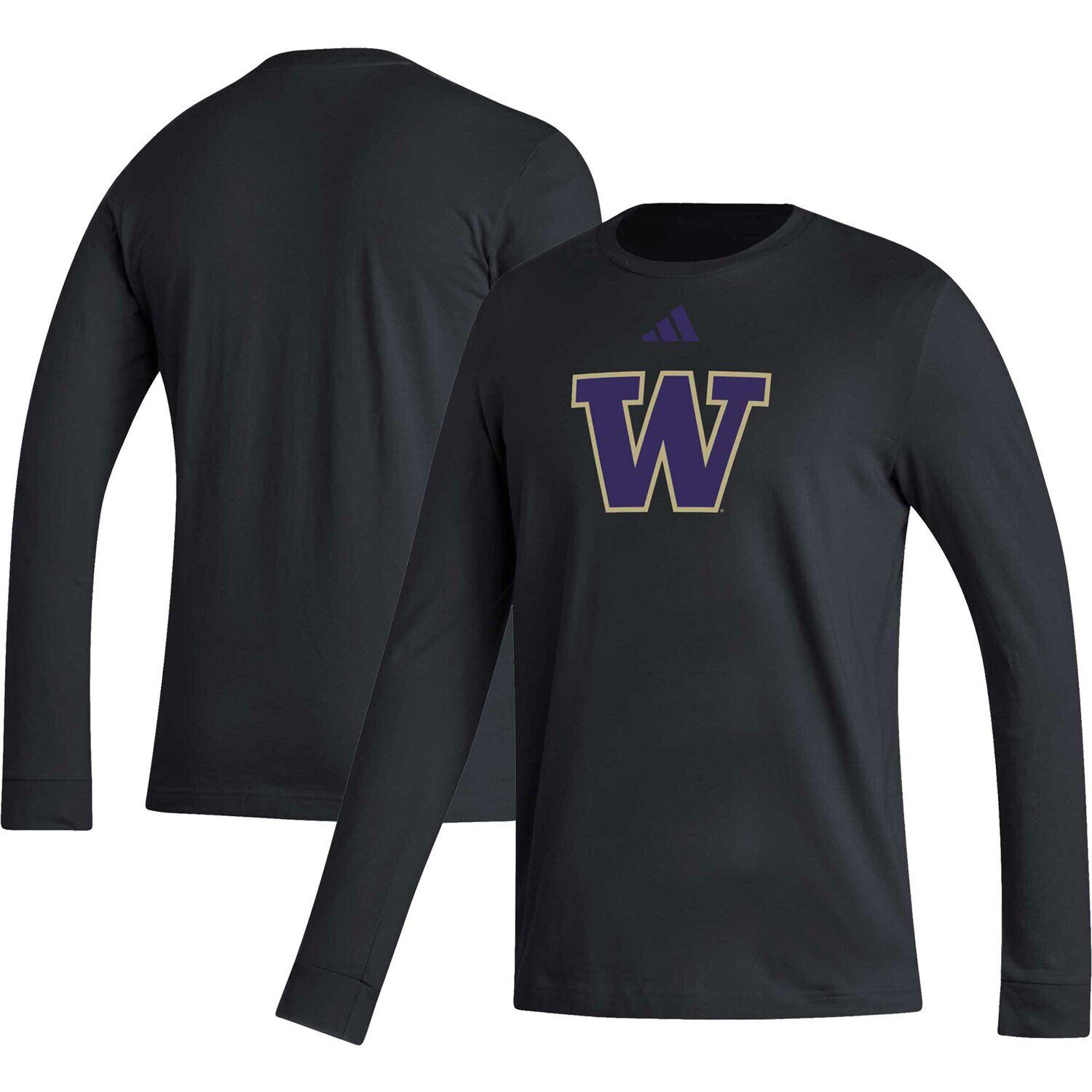 

Мужская черная футболка с длинным рукавом и логотипом Washington Huskies Locker Fresh adidas, Черный, Мужская черная футболка с длинным рукавом и логотипом Washington Huskies Locker Fresh adidas