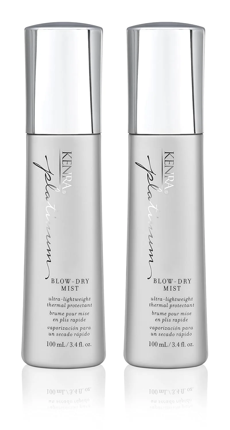 Kenra Platinum Blow-Dry Mist - ультралегкий термозащитный спрей для сушки феном, разглаживает и смягчает, устраняет пушистость и защищает от влажности, для тонких и нормальных волос 100 мл (2 шт.)
