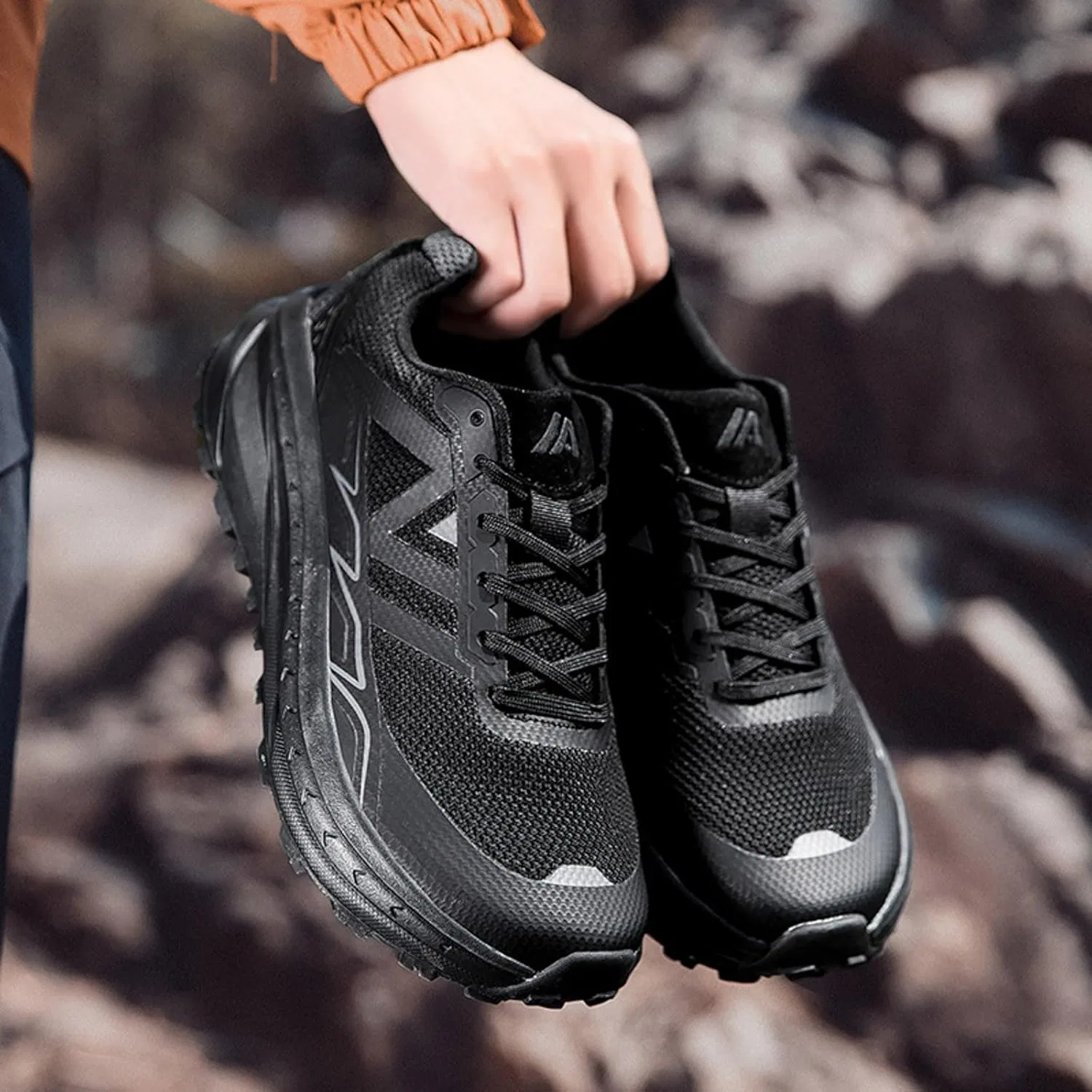 Кроссовки Herren Frühjahr Sommer Mode Mesh Schnürung innen erhöhen 5 см Bequeme atmungsaktive Laufschuhe Generic, Schwarz — фото 2