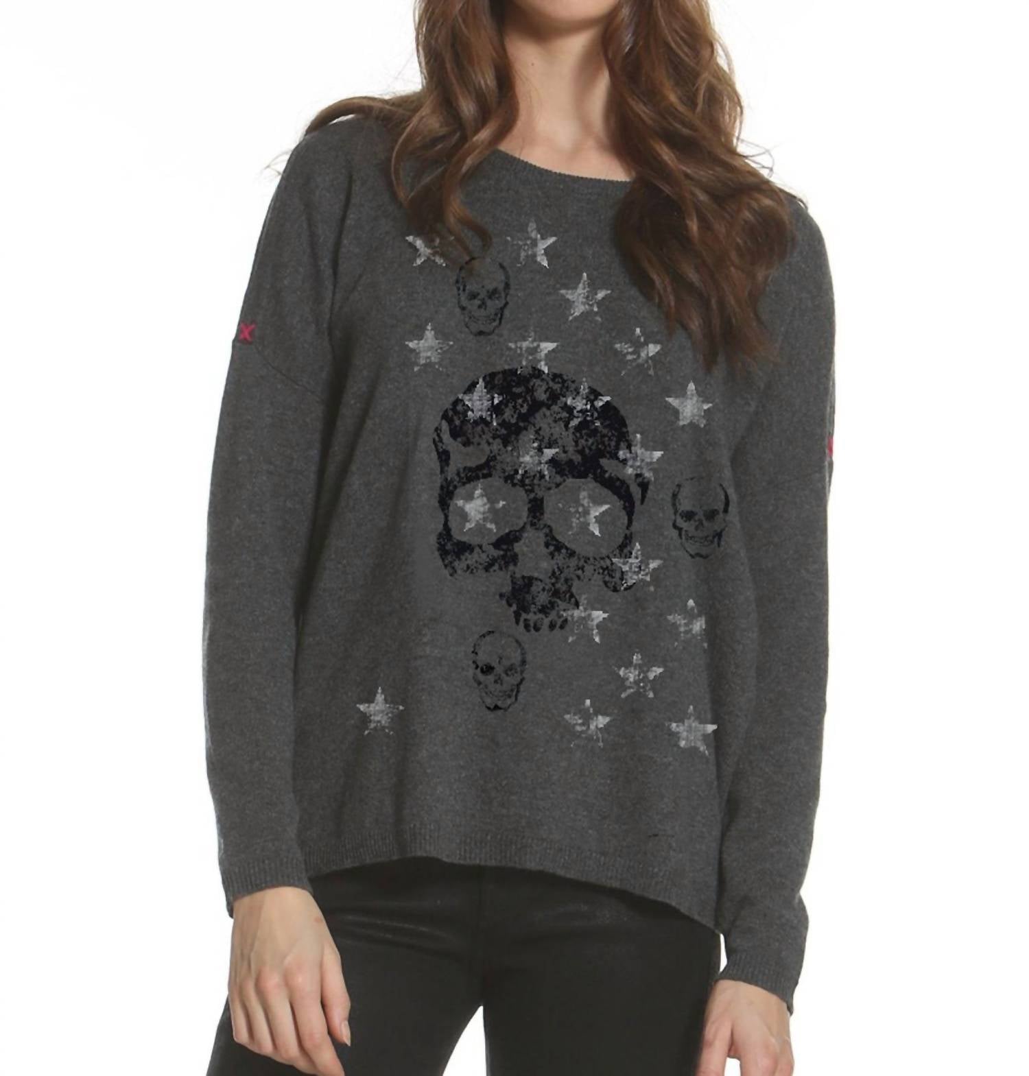 

Футболка Faded Skull Crew цвета древесного угля LABEL+thread, цвет charcoal