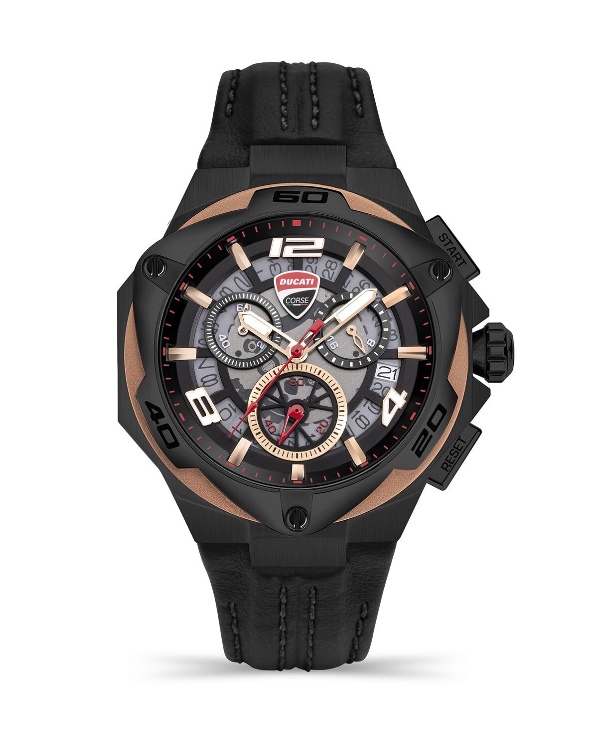 

Мужские часы Motore Chronograph Collection, черный ремешок из натуральной кожи, 49 мм Ducati Corse