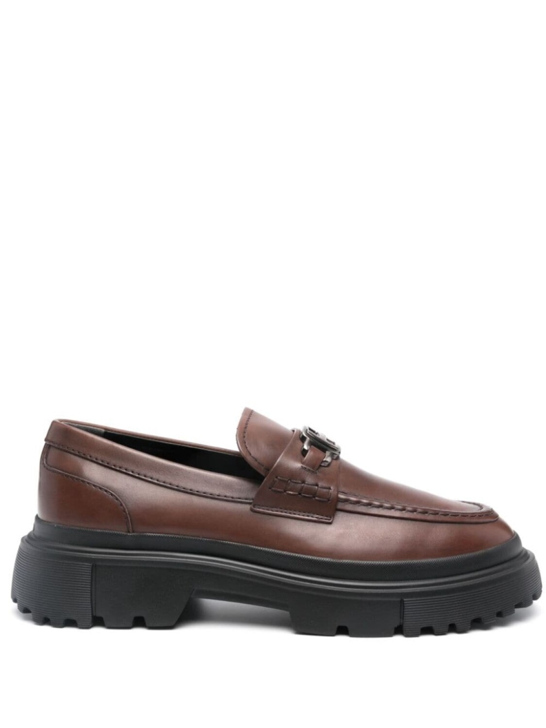 

Hogan лоферы H619 с логотипом, коричневый