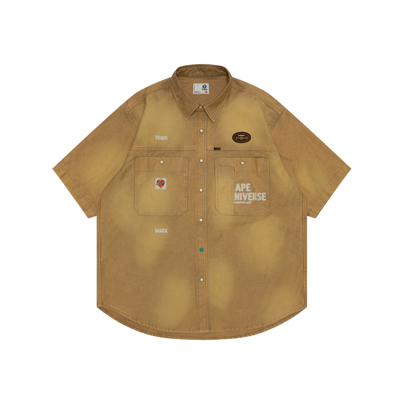 

Рубашка A Bathing APE с вышитым логотипом Aape, коричневый