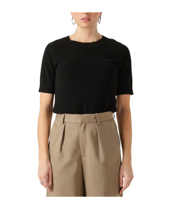 

Новый вязаный топ Slfelinna с коротким рукавом Selected Femme, черный