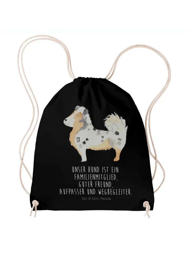 

Спортивная сумка Mr & Mrs Panda Sportbeutel Hund Australien Shepherd, черный