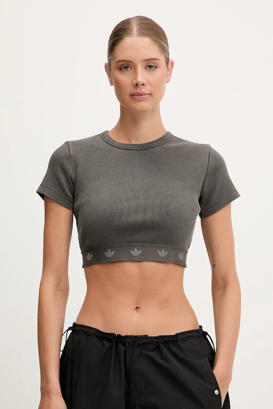 

Футболка Rib SS Top Adidas Originals, серый