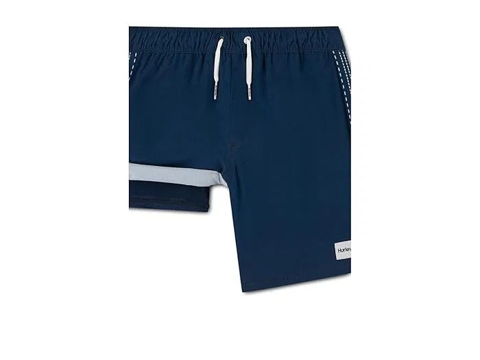 Плавки на резинке Panel Seersucker Pull-On Swim Trunks Hurley Kids, Midnight Blue — фото 3