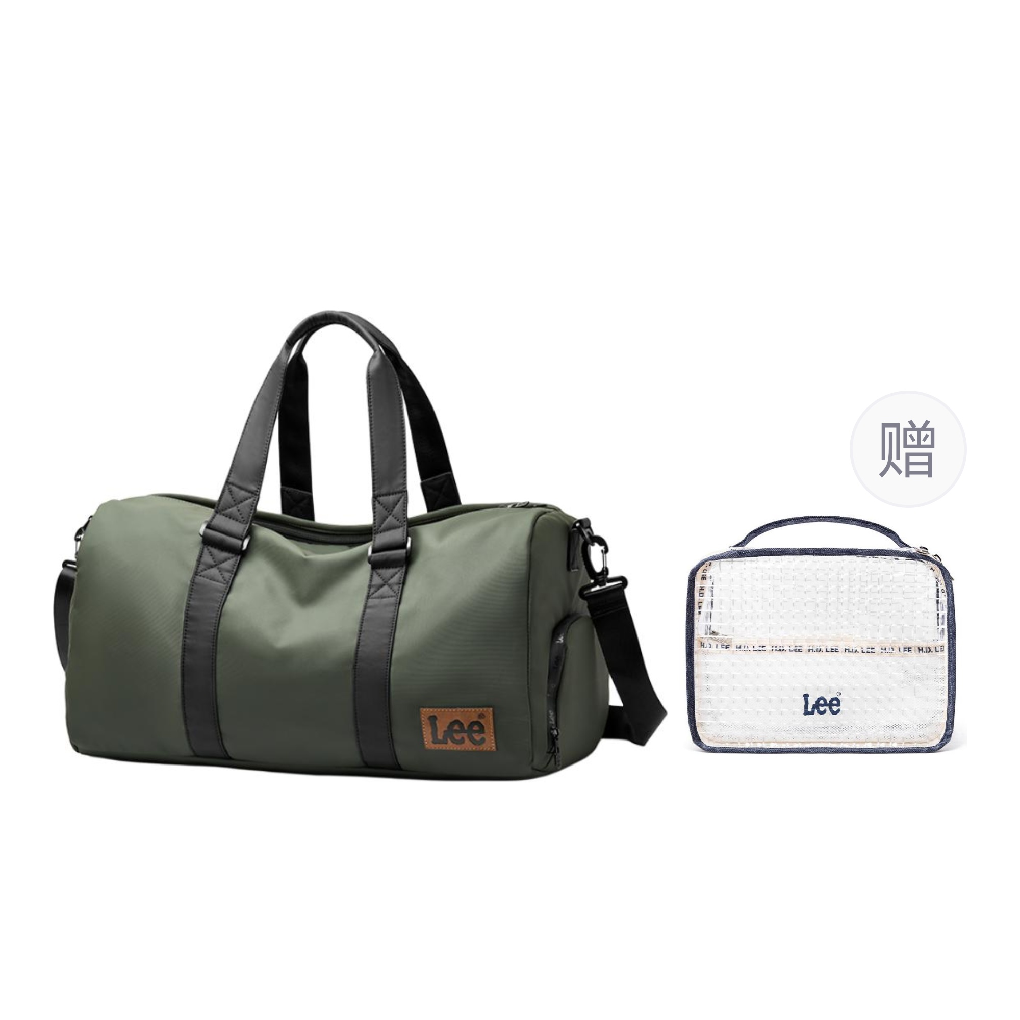 

Lee Сумка для спортзала из ПВХ, Sports Combo [Olive Green+Toiletry Bags]