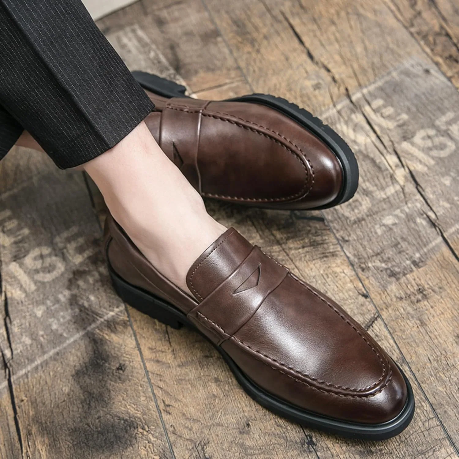 Лоферы мужские повседневные Slip-On, Lightweight, N1-brown Aokisx — фото 3