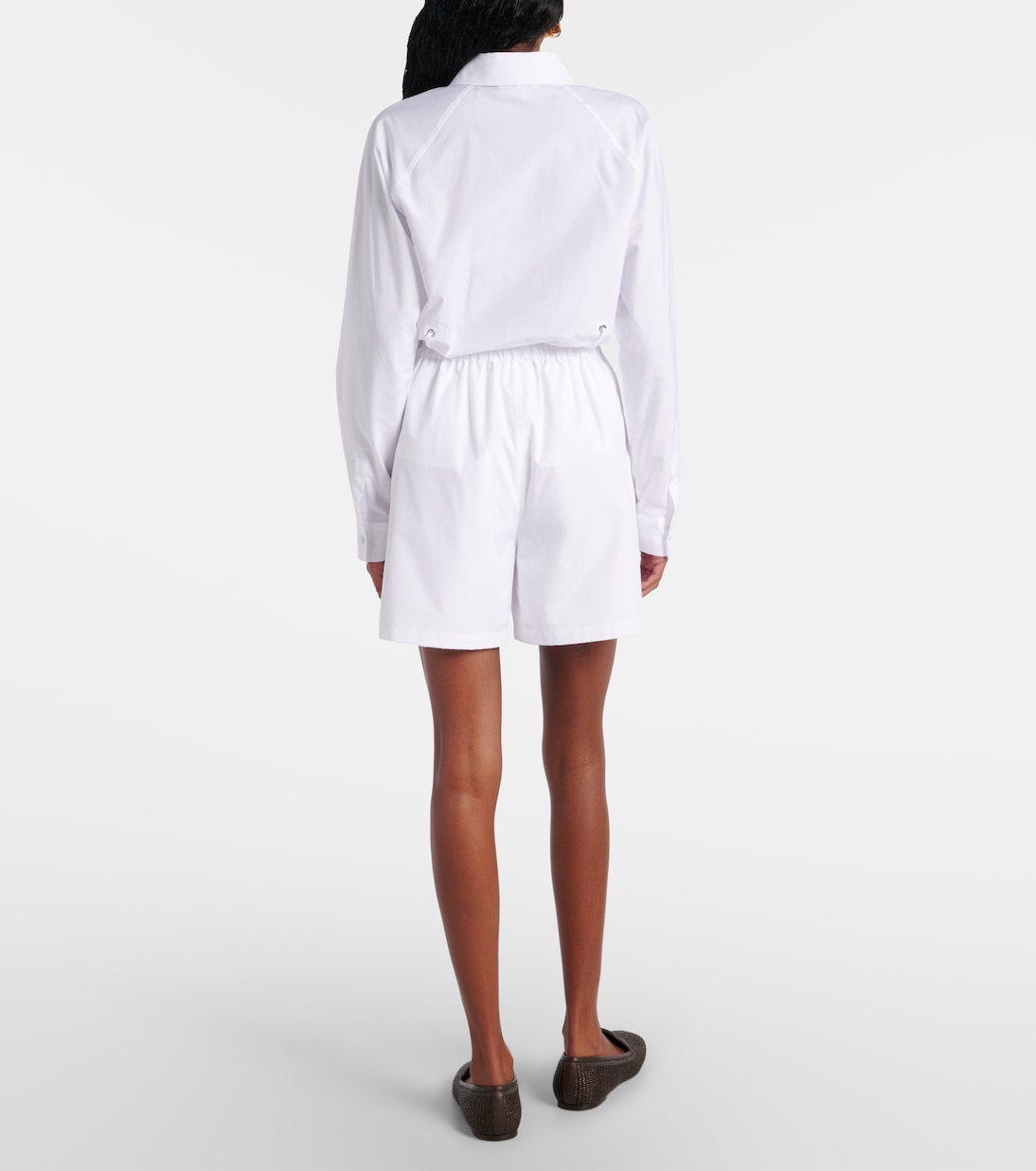 Хлопковые шорты Antiope с высокой талией Max Mara, Bianco Ottico — фото 3