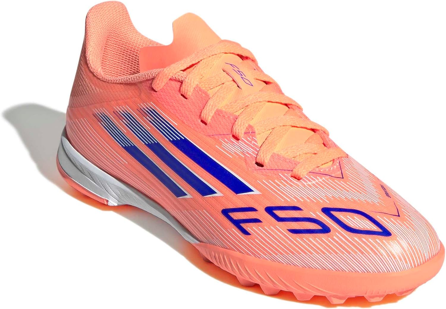 Детские кроссовки Adidas F50 League Turf (унисекс), белый/синий/оранжевый — фото 4