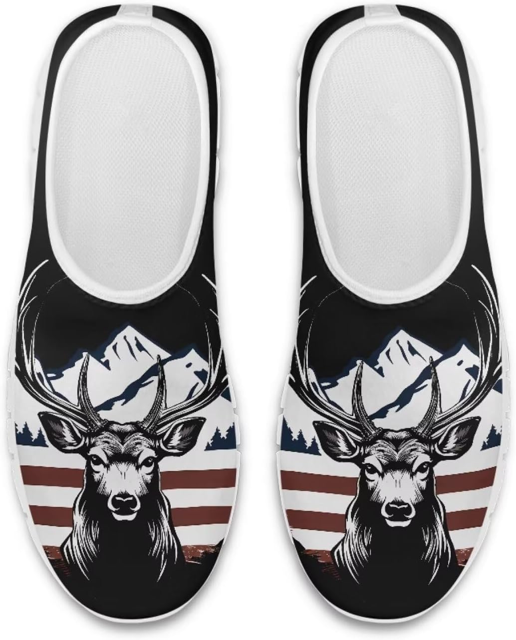 

Мужские повседневные слипоны, комфортная обувь для путешествий и прогулок, легкие, нескользящие, для активного отдыха и спорта, кроссовки для бега, размеры США 5-14 Qoiuvncy, Usa Flag Elk
