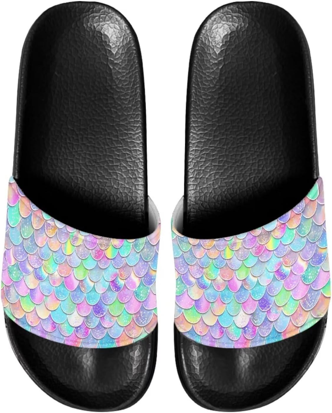 

Унисекс слайд-сандалии JoyLamoria с принтом, домашние тапочки для ванной, повседневная обувь на плоской подошве для мужчин и женщин, Bling Scale Print