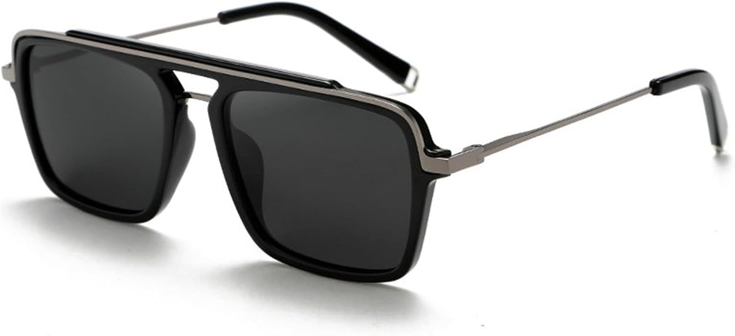 

Солнцезащитные очки Willochra Rtro Oversized Polarized Square для женщин и мужчин, модные, стильные, в стиле «пилот», с плоской верхней частью, дизайнерские, с защитой от УФ-излучения UV400, C1