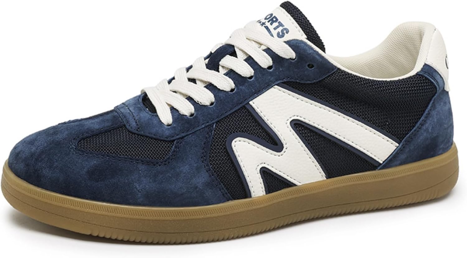 

Мужские кроссовки Netehadi из дышащей кожи с шнуровкой, повседневные балетки, ретро, с круглым носком, противоскользящие, для ходьбы и вождения, синий