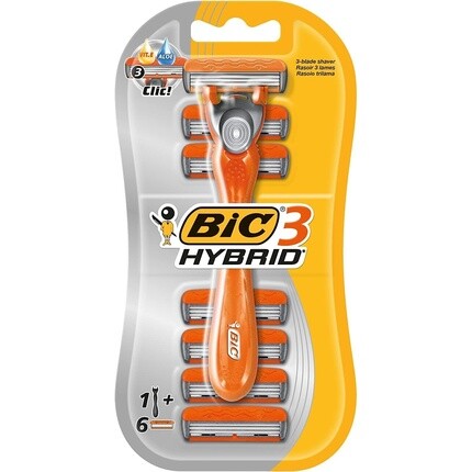 

Гибридные мужские бритвы BIC 3 с тремя лезвиями и длинной изогнутой ручкой