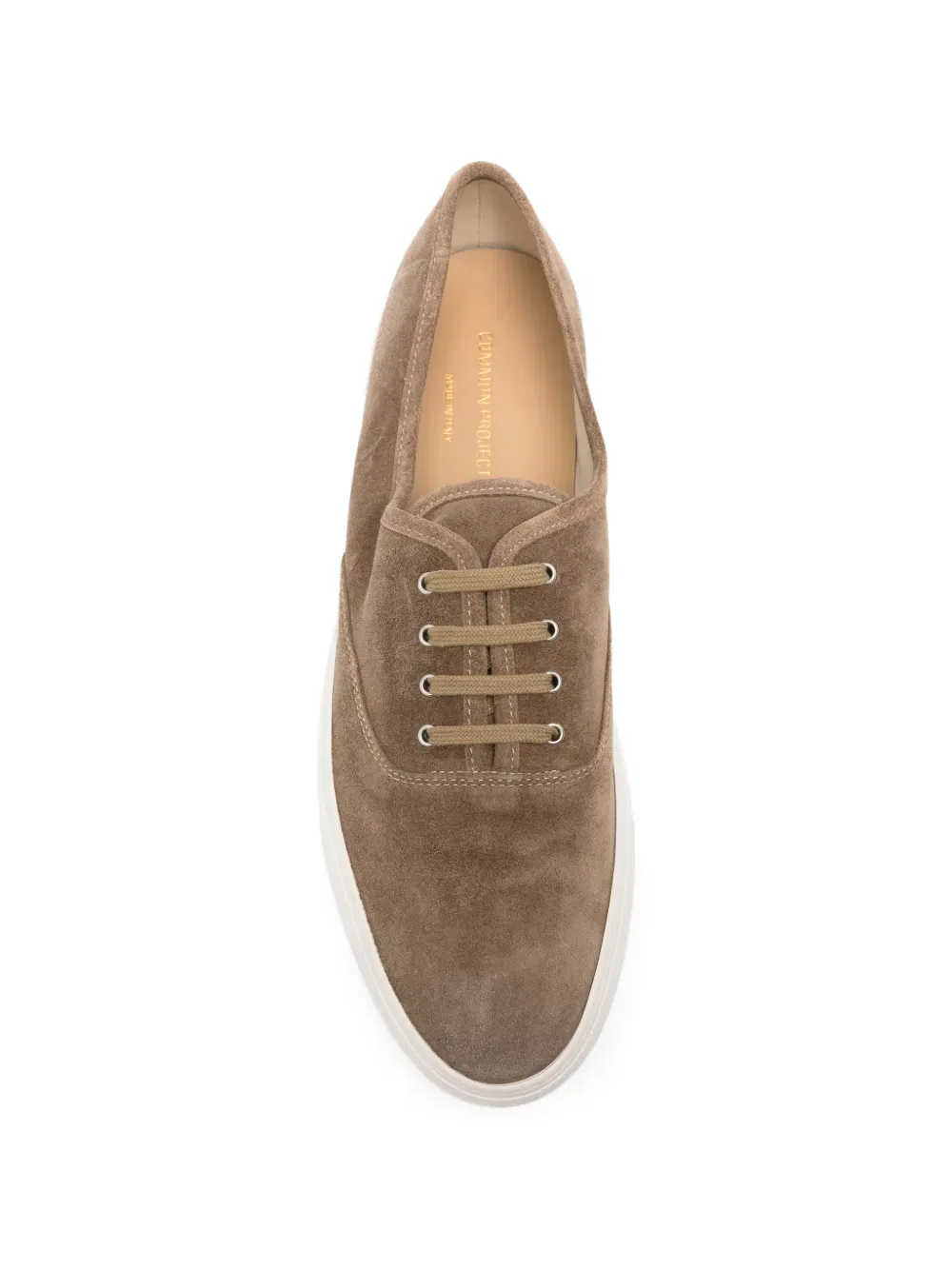 Замшевые кроссовки с четырьмя отверстиями для шнуровки Common Projects, коричневый — фото 4