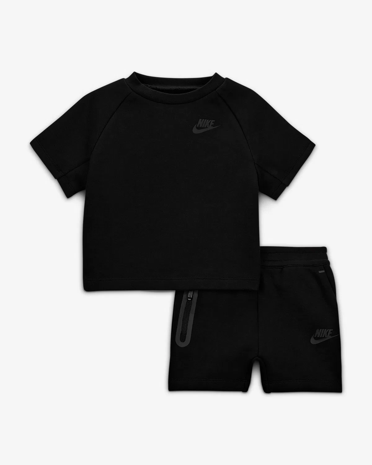 Детский комплект Tech Fleece: футболка и шорты Nike, Black