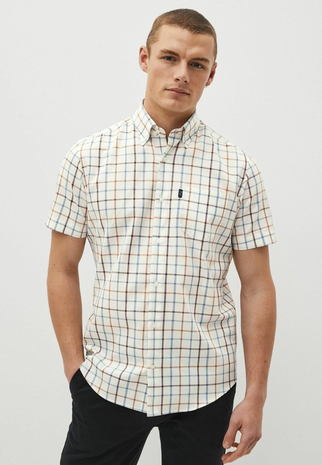 Рубашка EASY IRON BUTTON DOWN OXFORD Next, бежевый — фото 2